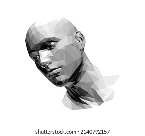 Abstract digital human head. Time to think. Minimalistic design for business presentations, flyers or posters. 3d vector illustration.