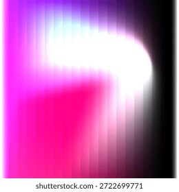 Eine abstrakte digitale Illustration, die von weichen, unscharfen vertikalen Linien in tiefen Magenta-, Violett- und Violetttönen dominiert wird. Eine auffällige, intensiv helle, weiß leuchtende, gekrümmte Form dominiert den oberen rechten Bereich und wirft ein weiches, ätherisches Licht auf die dunklere Kulisse. Der Gesamteffekt ist mysteriös, verträumt und energisch.