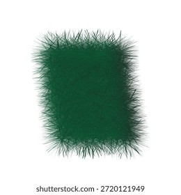 An abstract digital illustration featuring a dark green, rectangular shape with a textured, almost grainy surface. 
