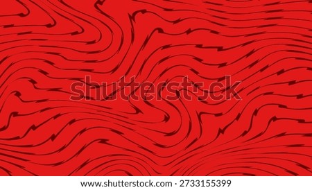 abstract digital illustration featuring vibrant red fluid marble pattern with jagged black wavy lines creating a dynamic energetic liquid texture for graphic design background