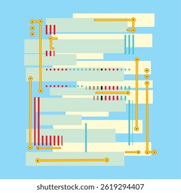 Abstract digital illustration in abstract geometric composition.