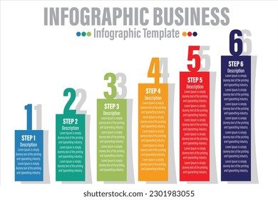 Abstract digital illustration six 6 Steps or six 6 option Infographic. Vector illustration can be used for workflow layout, diagram, number options, web design.
