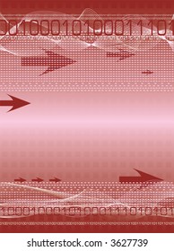 Abstract digital information background showing internet traffic passing around the world