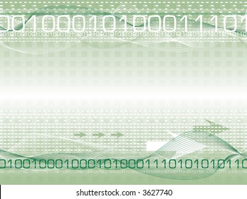 Abstract digital information background showing internet traffic passing around the world