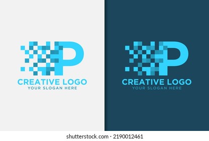 Abstract Digital Initial Letter N with Minimalist Concept Logo Design.