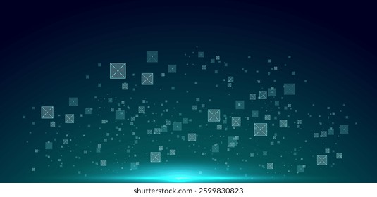 Abstract digital innovation technology green background. Vector illustration