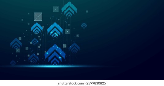Abstract digital innovation technology green background. Vector illustration