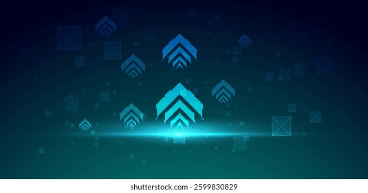 Abstract digital innovation technology green background. Vector illustration