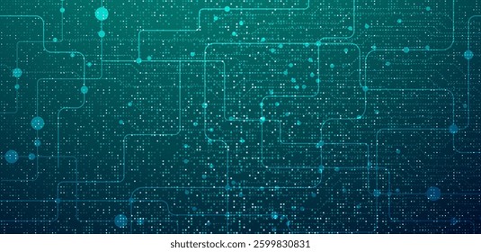 Abstract digital innovation technology green background. Vector illustration