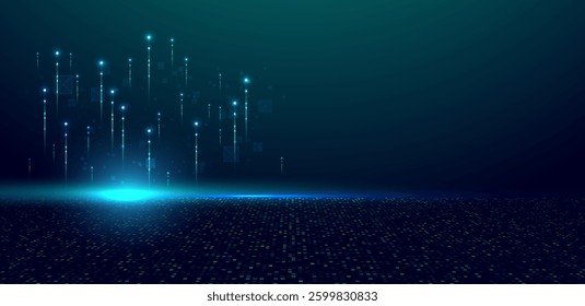 Abstract digital innovation technology green background. Vector illustration