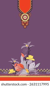 abstract digital kurti with background and texture