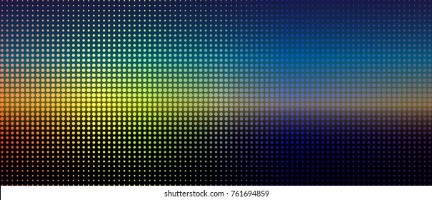 Abstract Digital Landscape of Colorful Dots. Futuristic Blur Background. EPS 10 Vector.