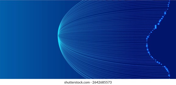 Paisagem digital abstrata com linhas dinâmicas e elementos visuais inovadores relacionados à matemática, física ou ciência da computação. Cálculo de distribuição, campo vetorial ou trajetória