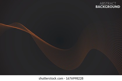 Abstract digital landscape with flowing particles. Cyber or technology background.Vector illustration.
