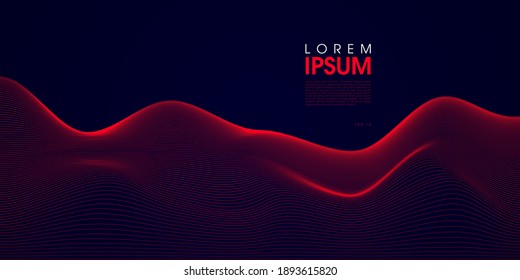 Abstract digital landscape with flowing particles. Cyber or technology background. Bigdata concept. Vector illustration.