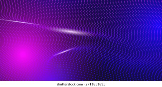 Paisaje digital Abstractas con partículas que fluyen. Fondo digital de tecnología cibernética en estilo futurista ondulado