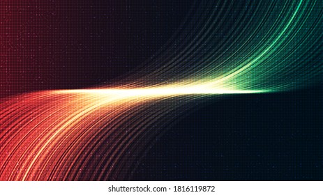 Abstrakter Hintergrund für die digitale Light Technology, High-Tech-Design für Digital- und Schallwellen, freier Raum für Text in Druckbuchstaben, Vektorgrafik.