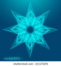 Abstract digital line art floral pattern. Element for design. 