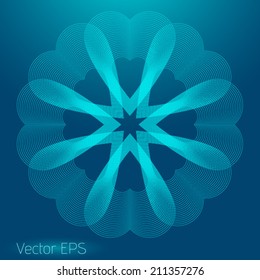 Abstract digital line art floral pattern. Element for design. 