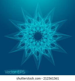 Abstract digital line art floral pattern. Element for design. 