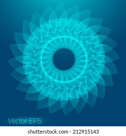 Abstract digital line art floral pattern. Element for design. 