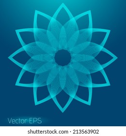 Abstract digital line art floral pattern. Element for design. 