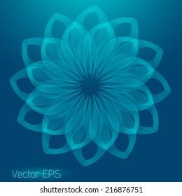 Abstract digital line art floral pattern. Element for design. 