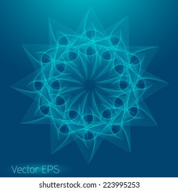 Abstract digital line art floral pattern. Element for design. 