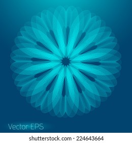 Abstract digital line art floral pattern. Element for design. 