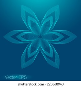 Abstract digital line art floral pattern. Element for design. 