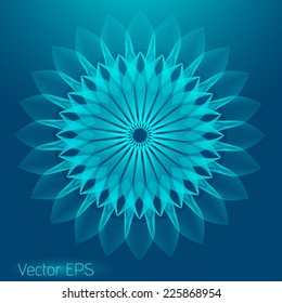 Abstract digital line art floral pattern. Element for design. 