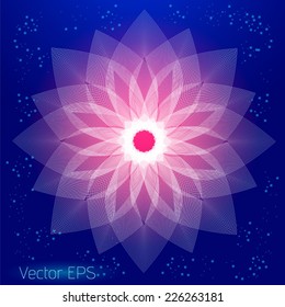 Abstract digital line art floral pattern. Element for design. 
