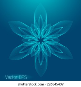 Abstract digital line art floral pattern. Element for design. 