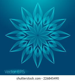 Abstract digital line art floral pattern. Element for design. 