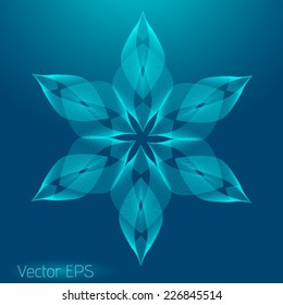 Abstract digital line art floral pattern. Element for design. 