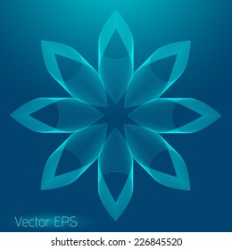 Abstract digital line art floral pattern. Element for design. 