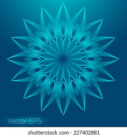 Abstract digital line art floral pattern. Element for design. 