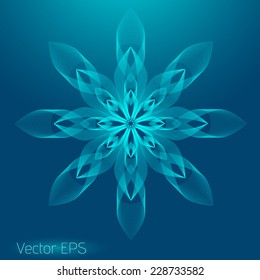 Abstract digital line art floral pattern. Element for design. 