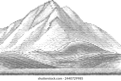 Abstract digital line art of mountains.