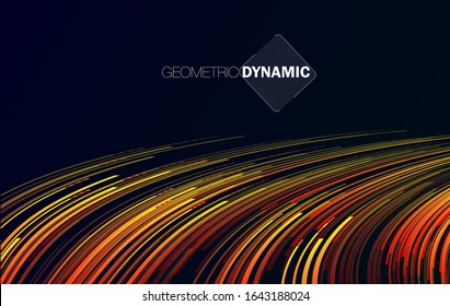 Abstrakte digitale Linien für Banner, Poster, Cover. Modernes Rahmensystem mit Hintergrund. Dynamische Sportstruktur. Vektorillustration von Netzwerkbewegungen
