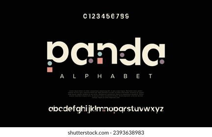 Abstraktes digitales Logo-Schriftalphabet minimale moderne urbane Schriftarten für Logo-Design-Schrift