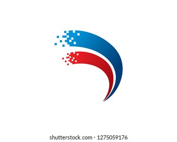 Abstract Digital Logo Template, Symbol, Icon