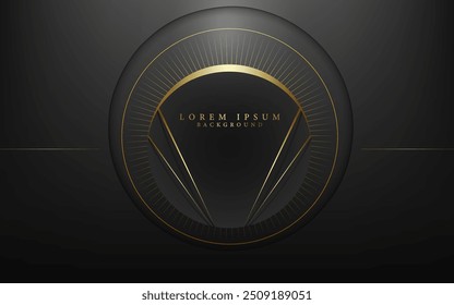 abstract digital luxury black background and golden glowing modern lines pattern backdrop,vector illustration cover,card and award concept banner. 