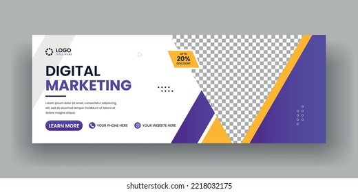 Abstract Digital marketing social media timeline cover banner and abstract business web banner template set.
