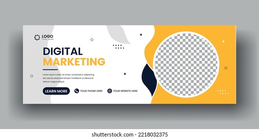 Abstract Digital marketing social media timeline cover banner and abstract business web banner template set.
