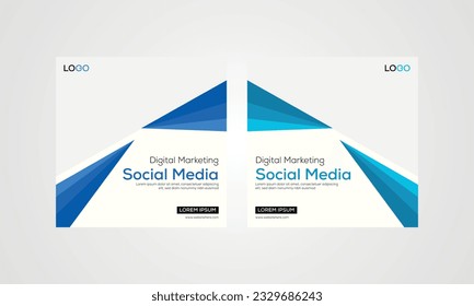 abstract digital marketing social media banner, social media post banner template