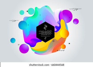 Abstract digital Memphis style geometric trendy background. With place for your message. Business or tech presentation, cover template