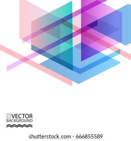 Abstract digital Memphis style geometric trendy background. With place for your message. Business or tech presentation, cover template. eps10