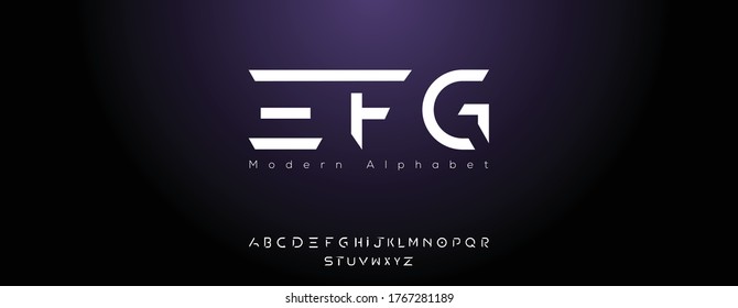 Abstract digital modern alphabet font.Minimal slim typography monogram font style. Vector illustration and tech font.