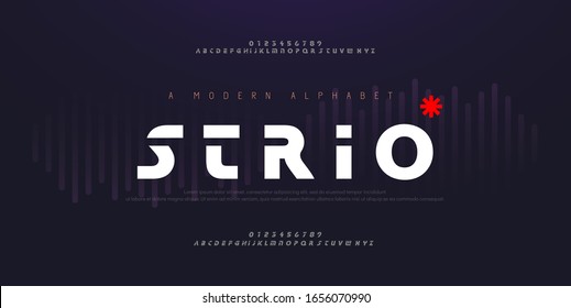 Abstract digital modern alphabet fonts. Typography technology minimal, fashion, sport, urban, future creative font and number. vector illustration